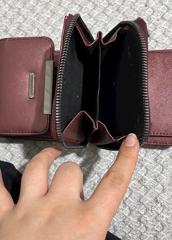 Bordo Deri Fermuarlı Kadın Cüzdanı - Görsel 4