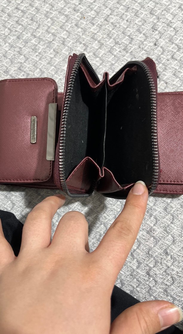 Bordo Deri Fermuarlı Kadın Cüzdanı - Görsel 4