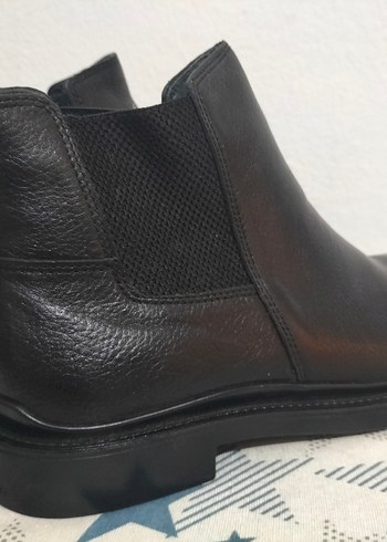 Klasik Siyah Deri Erkek Bot - Görsel 5