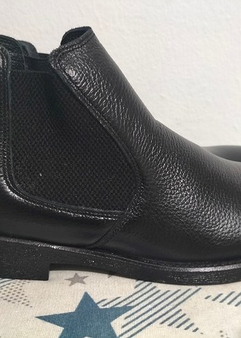 Klasik Siyah Deri Erkek Bot - Görsel 4