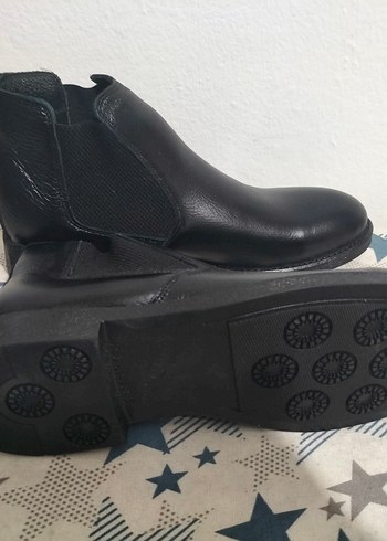 Klasik Siyah Deri Erkek Bot - Görsel 2