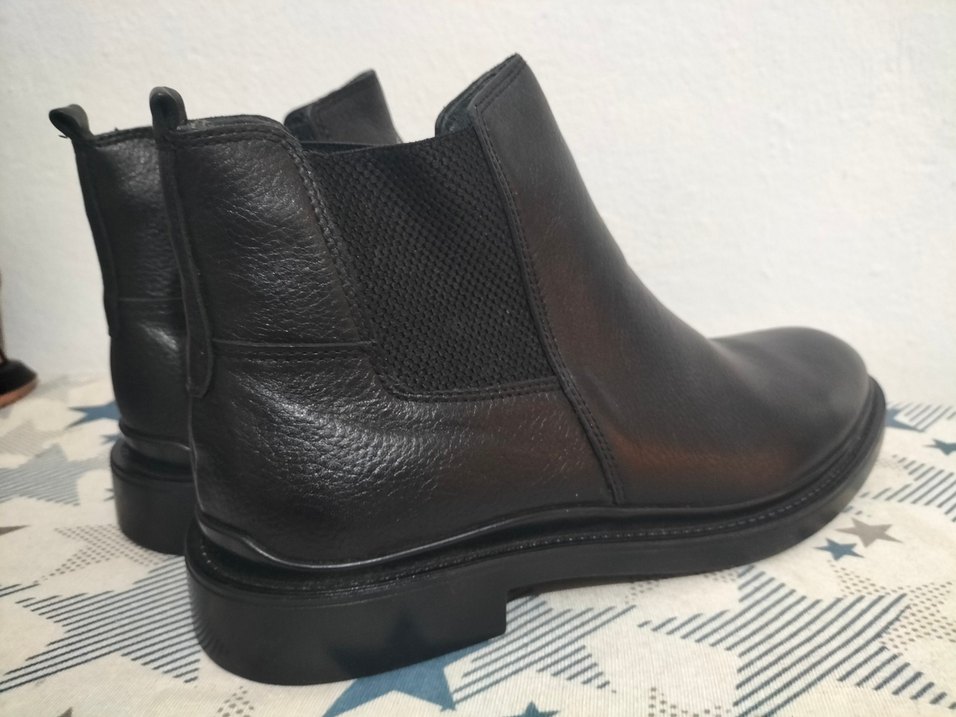 Klasik Siyah Deri Erkek Bot - Görsel 5