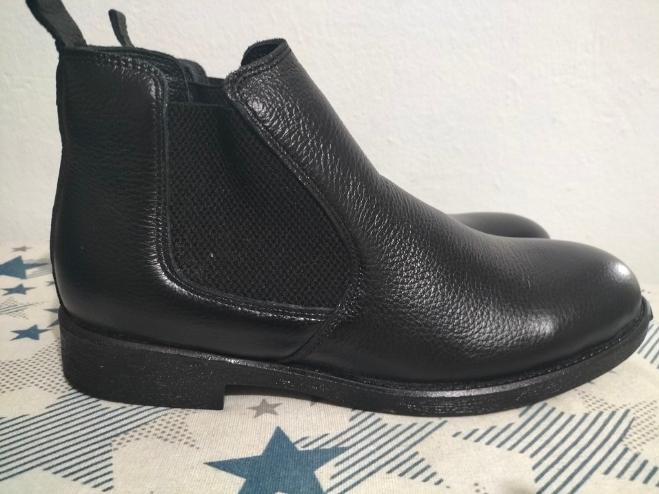 Klasik Siyah Deri Erkek Bot - Görsel 4