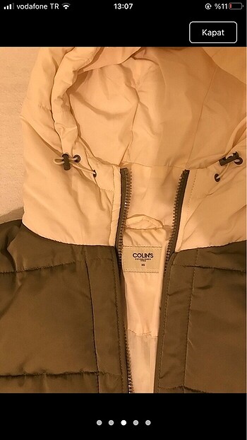 xs Beden Colins Haki Şişme Mont