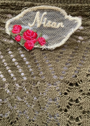 Yeşil Örgü Bohem Kadın Hırka - Görsel 6