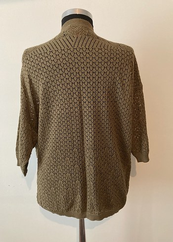 Yeşil Örgü Bohem Kadın Hırka - Görsel 3