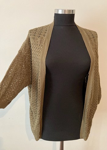 Yeşil Örgü Bohem Kadın Hırka - Görsel 2