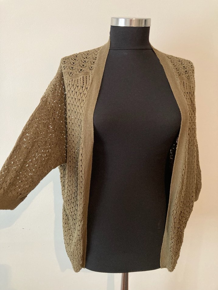 Yeşil Örgü Bohem Kadın Hırka - Görsel 2