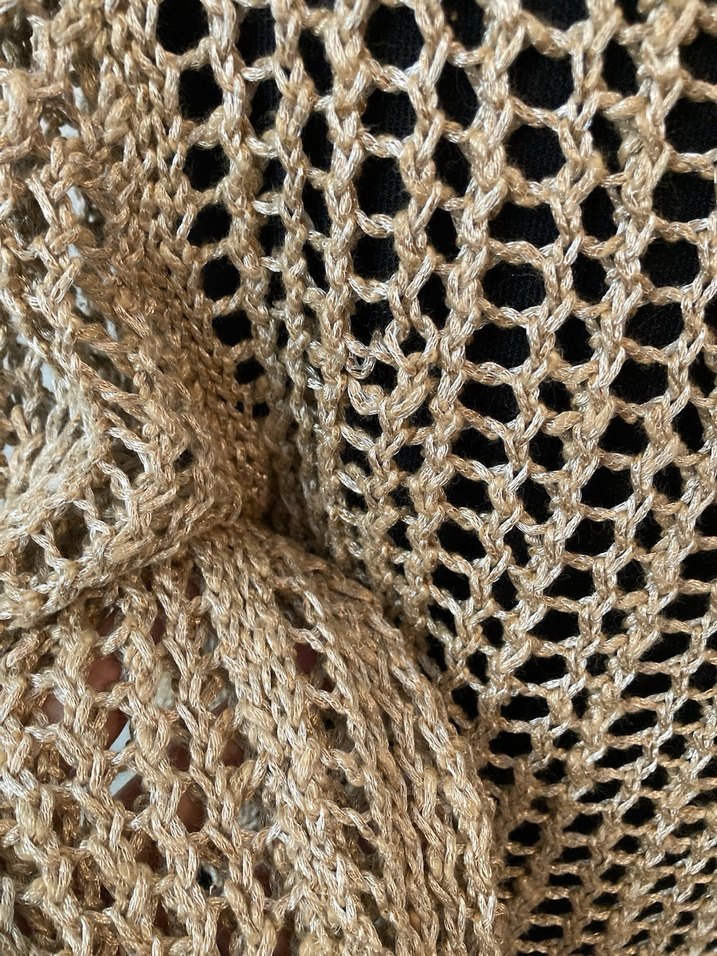 V Yaka Bej Örgü Kadın Kazak - Görsel 4