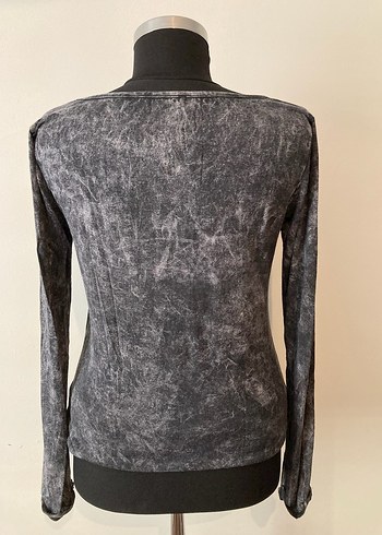 Gri Uzun Kollu Kadın Tişört - Görsel 4