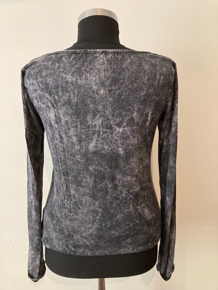 Gri Uzun Kollu Kadın Tişört - Görsel 4