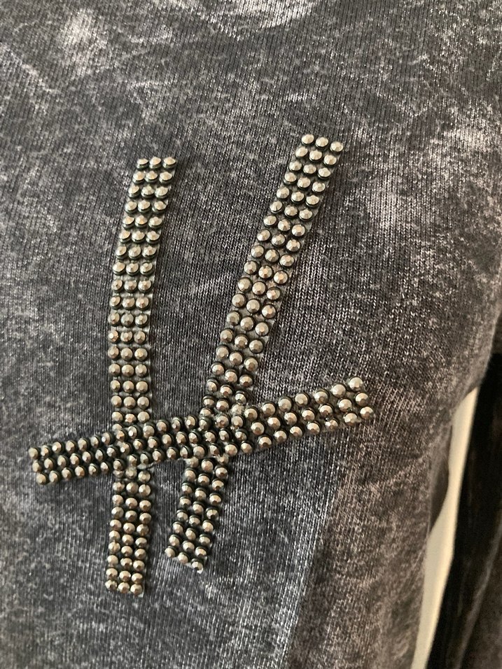 Gri Uzun Kollu Kadın Tişört - Görsel 2