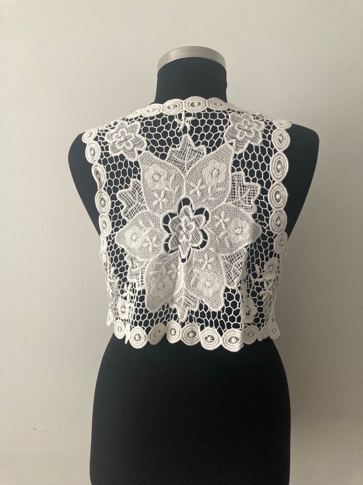 Dantel İşlemeli Kadın Bohem Yelek - Görsel 3
