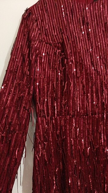 m Beden bordo Renk Abiye