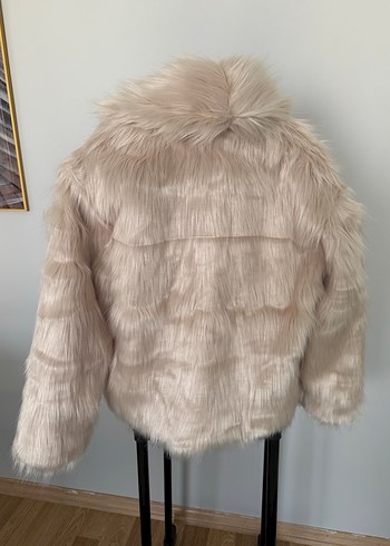 Bej Suni Kürk Detaylı Midi Ceket - Görsel 2