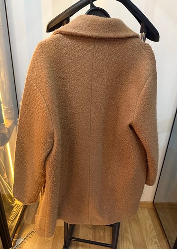 Düğmeli Kahverengi Midi Kadın Yün Kaban - Görsel 2