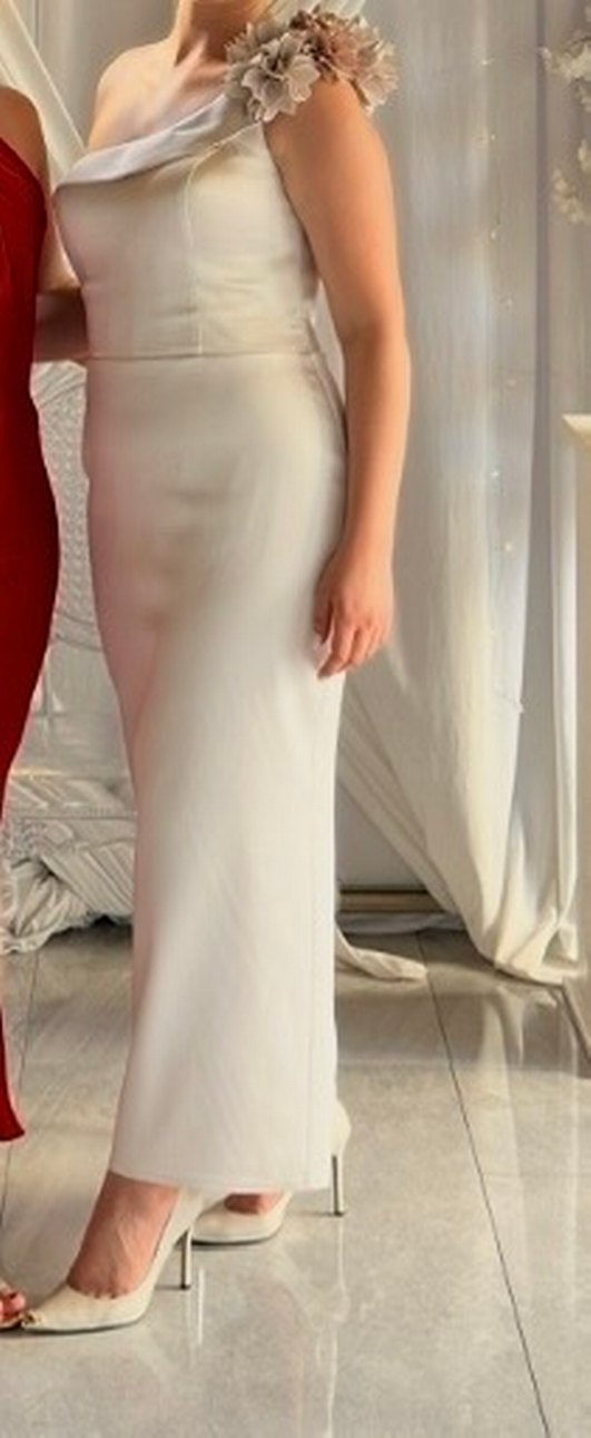 Tek kol nişan elbisesi - Görsel 2