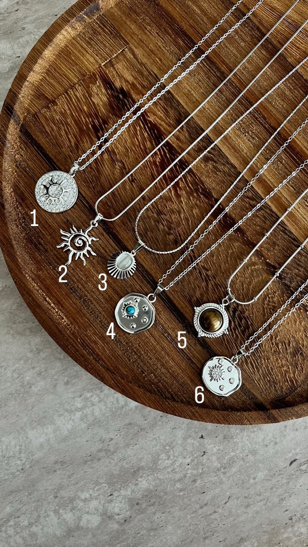 Gri Uzun Zincir Detaylı Bohem Kolye - Görsel 2