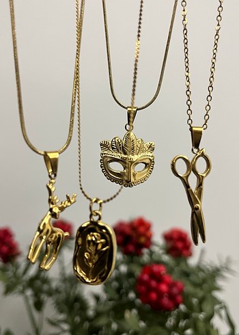 Bohem Zincir Detaylı Altın Midi Kolye - Görsel 2