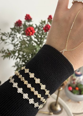 Altın Renk Zincir Detaylı Bohem Kadın El Zinciri - Görsel 2