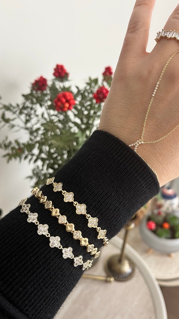 Altın Renk Zincir Detaylı Bohem Kadın El Zinciri - Görsel 2