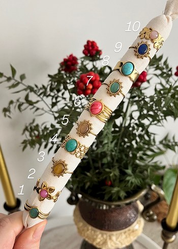 Bohem Çok Renkli Boncuklu Kadın Yüzük modelleri - Görsel 2