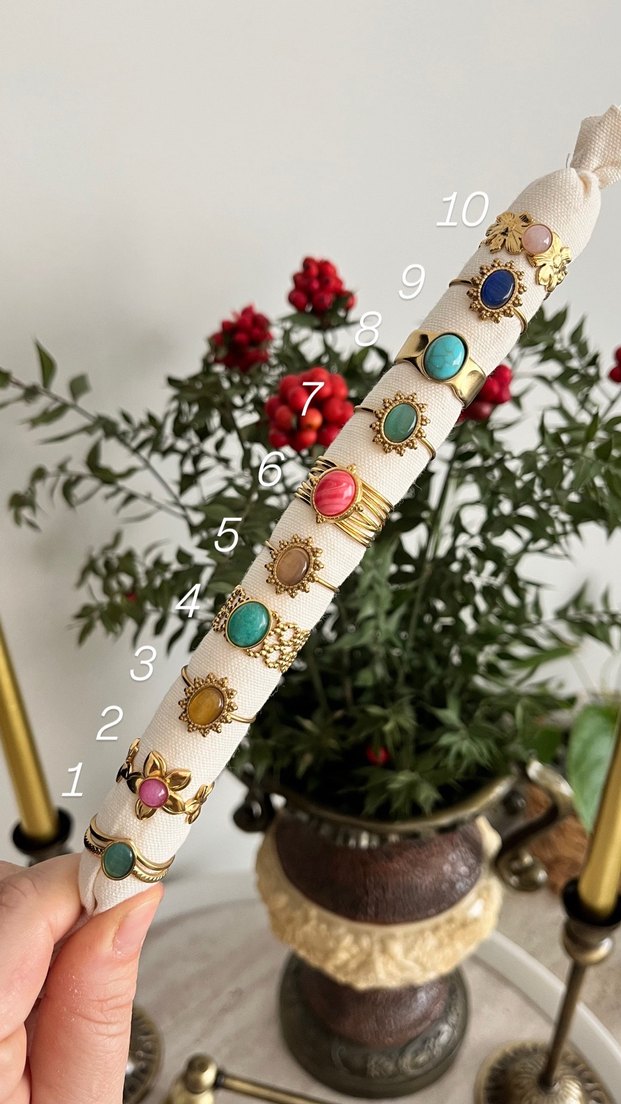 Bohem Çok Renkli Boncuklu Kadın Yüzük modelleri - Görsel 2