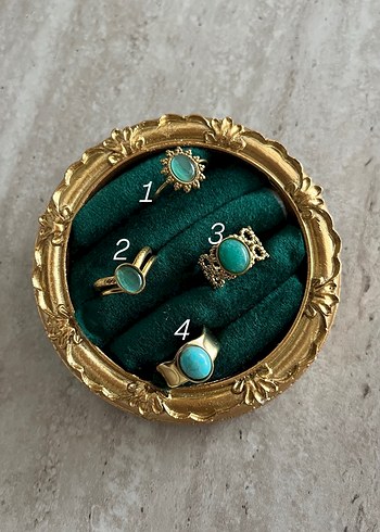 Vintage Turkuaz Taşlı Bohem Yüzük modelleri - Görsel 2