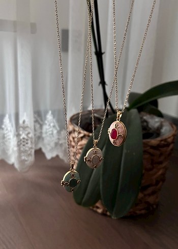 Mini Turkuaz İşlemeli Bohem Zincir Kolye - Görsel 2