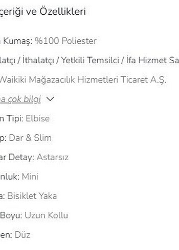 LCW Vision Siyah Bisiklet Yaka Düz Uzun Kollu Elbise - Görsel 6