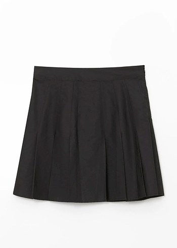 XSIDE Siyah Dar Fit Kadın Pileli Etek - Görsel 5