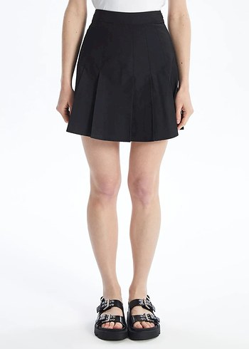 XSIDE Siyah Dar Fit Kadın Pileli Etek - Görsel 3