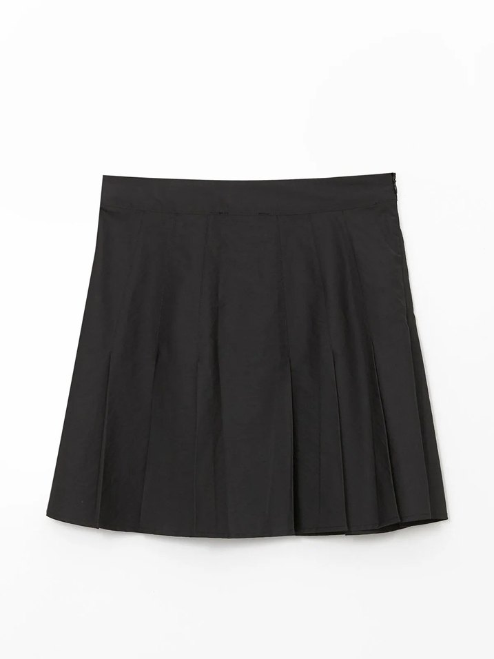 XSIDE Siyah Dar Fit Kadın Pileli Etek - Görsel 5