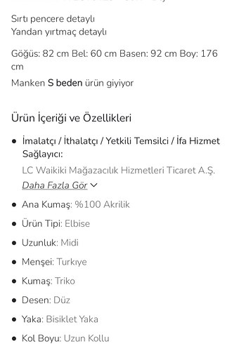 LCW Vision Bej Bisiklet Yaka Düz Uzun Kollu Kadın Triko Elbise - Görsel 4