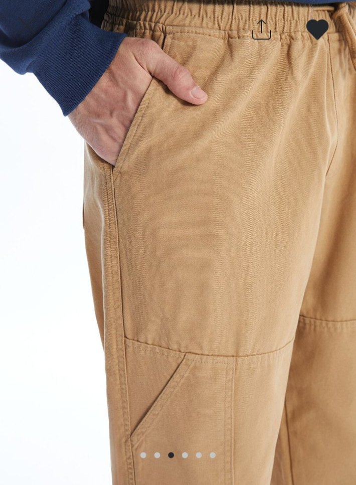 Bej Rahat Kalıp Kanvas Erkek Pantolon - Görsel 2