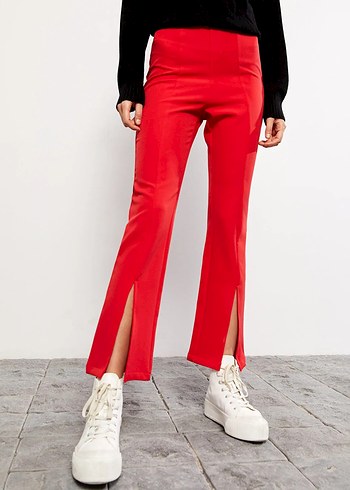 LCW Vision Kırmızı Kadın Dar Fit Düz Pantolon - Görsel 4