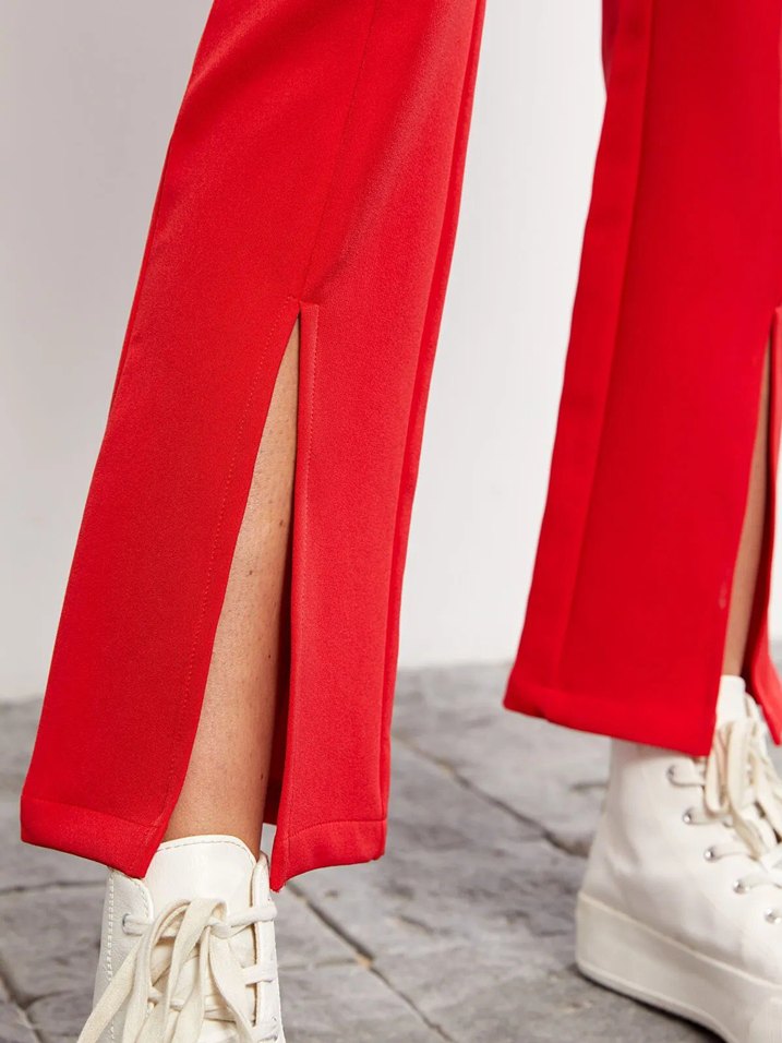 LCW Vision Kırmızı Kadın Dar Fit Düz Pantolon - Görsel 3