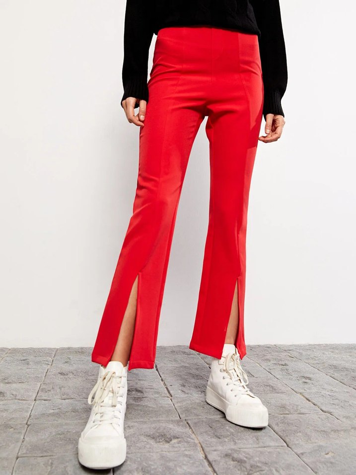 LCW Vision Kırmızı Kadın Dar Fit Düz Pantolon - Görsel 4