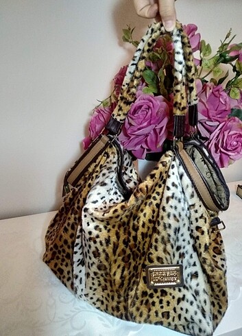 Leopar desenli çanta