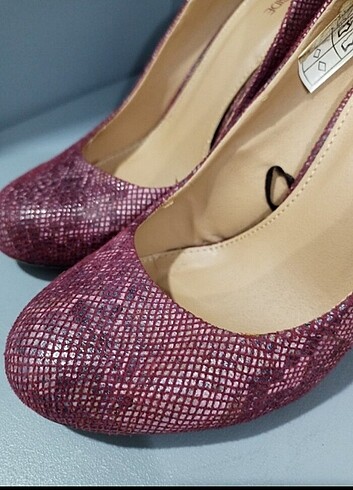 Yılan derisi bordo deri ayakkabı - Görsel 2