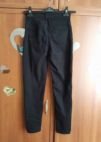 Diğer Düğmeli Siyah Kadın Kot Pantolon