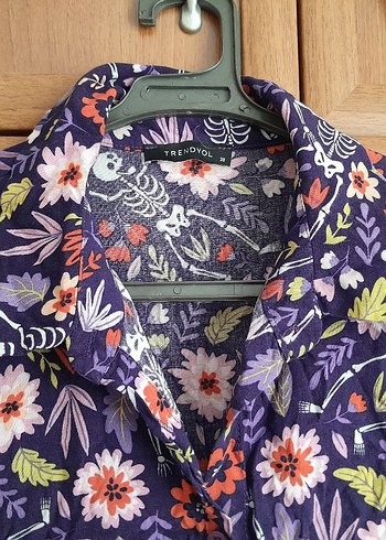 Çiçek Desenli Bohem Kadın Gömlek - Görsel 2