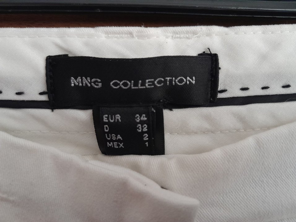 Beyaz Kadın Pamuk Kumaş Pantolon - Görsel 3