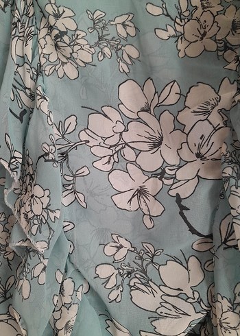 Uzun Kollu Turkuaz Desenli Kadın Bluz - Görsel 6