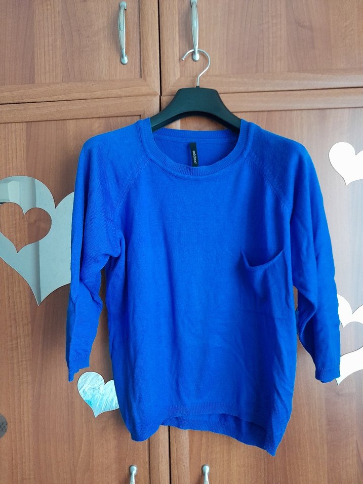 Mavi Kadın Fakir Kollu Triko Kazak - Görsel 2