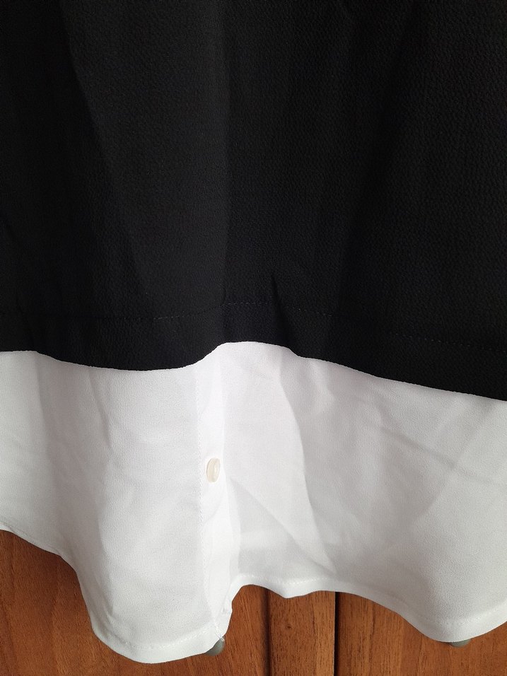 Siyah beyaz yakalı kadın gömlek - Görsel 3