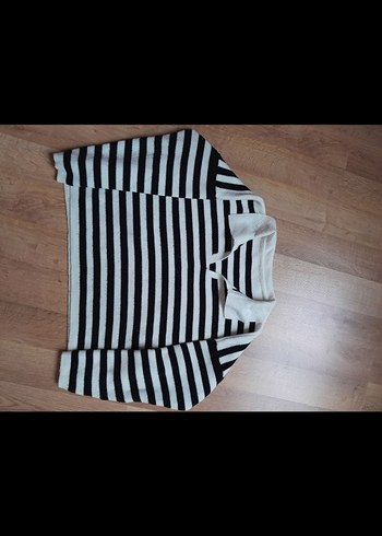 Çizgili Uzun Kollu Triko Kazak - Görsel 4