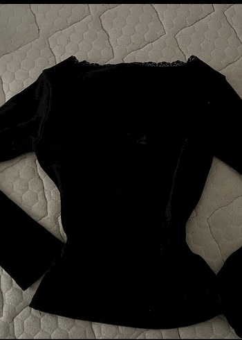 Dantel Detaylı Siyah Kadın Bluz - Görsel 4