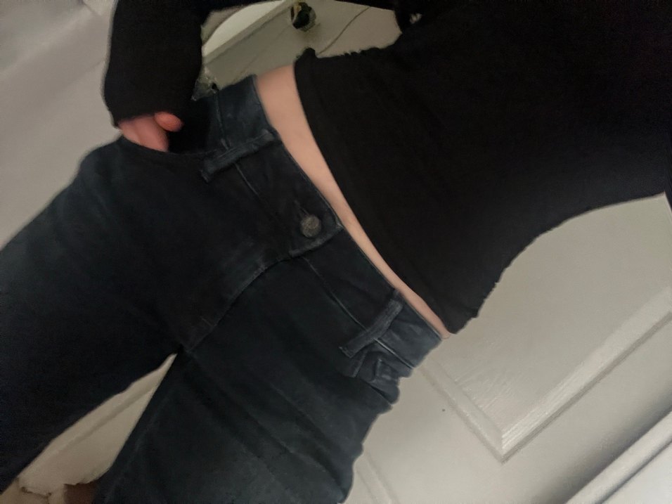 Y2K low jean lacivert - Görsel 3