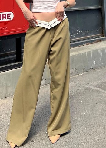 Kadın Haki Boyfriend Pantolon - Görsel 3